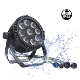 9LED Par Lights IP65 Waterproof Stage Light, Outdoor RGBW 4-in-1 Uplighting DMX Control Wash Light Strobe Effect DJ Light for Christmas Church Night Club Disco Club