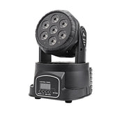 Moving Head Light RGBW 4in1 Stage Lighting DJ Lights 7 x 10W LED Beam Spotlight 9/14 CH Wash Light with DMX and Sound Activated for Church Wedding Parties Live Show Bar