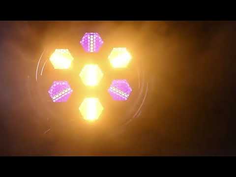 7LED 100W Hexagonal Retro Stage PAR Light for Disco and DJ Parties Background Effect – A Sound Active Rave Light with Tungsten-Look Filament and RGB 3in1 Glow of Strobe Lamp