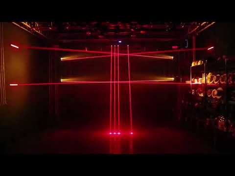 Moving Head Stage Light, 8 Head Stage Bar Light Red La-s-er Beam DJ Party Disco Strobe Light DMX 4 Control Mode for Music Festival Birthday Wedding Dancing Wide Voltage