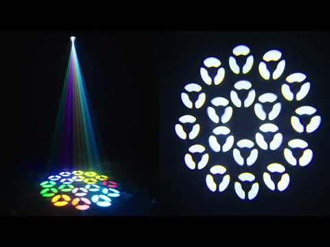 100W Led Mini Moving Head DMX DJ Lights with 18Prism Beam Lighting, 7color and 7 Gobos Spotlight with Sound Activated and DMX Control Stage Light for Wedding Parties Live Show Disco Bar