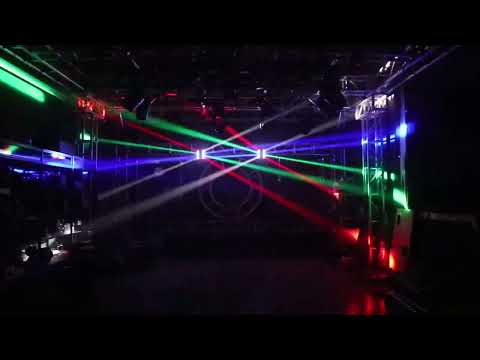 Moving Head DJ Light, 8 Beams Spider LED Stage Light, Master-Slave/DMX/Sound/Auto Control Modes, RGBW 4 in 1 Spotlighting for Wedding, Karaoke, Disco, Light Show and Events