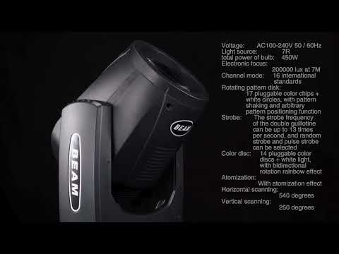 7R 230W Beam Moving Head Light - 17 Gobos RGBW Beam Lights - 14 Colors Led Moving Head Light Dj Lights - 16CH DMX512 Sound Control for Church Wedding Disco Party