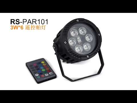 Led Par Light with 6pcs*3W Lamp Beads Remote Control Waterproof Light Outdoor Smooth RGB 3in1 Color for Stage Event Home Garden