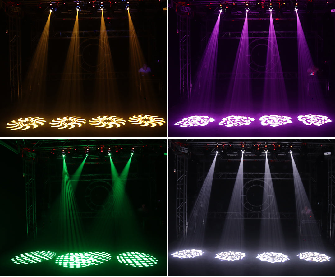 Moving Head Light LED RGBW Beam/Wash Effect Stage Lights Professional DMX Control Sound Activated DJ Lights for Chrismas Disco and Nightclub