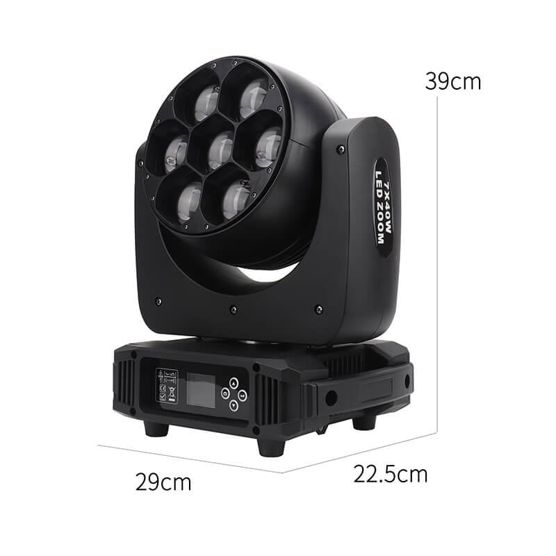7x40W Bee Eye Moving Head DJ Light, 280W LED RGBW Stage Light Rotate Beam Spot Effect, DMX Sound Activated Remote Control for Parties Wedding Bar Church Show (RGBW 4in1)