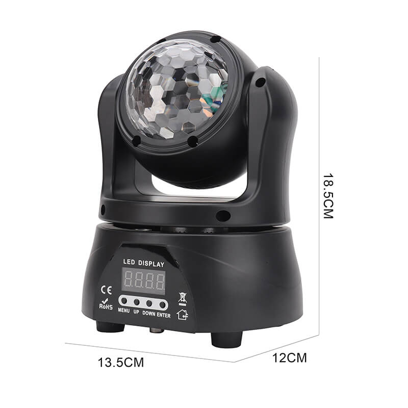 LED Moving Head Light 30W Double Sided Moving Heads DJ Lights with Kaleidoscope and Stage Lighting by DMX and Sound Activated Control Spotlight for Wedding Church Live Show Bar