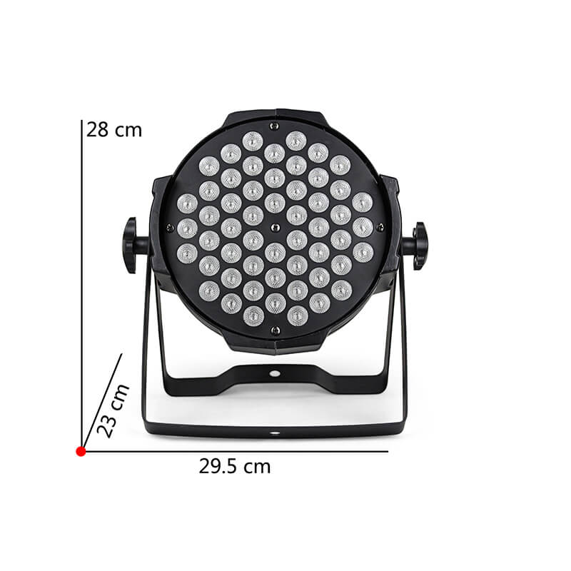 54pcs * 3W RGB 3in1 Led DMX Par Light para boda Navidad Bar Fiesta de cumpleaños Espectáculo de escenario 