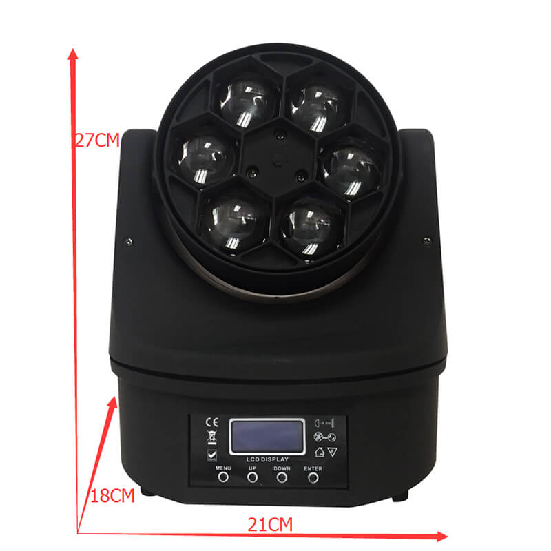 6x15W Mini Bee Eye Moving Head DJ Light, 90W LED RGBW Stage Light Rotate Beam Spot Effect, DMX Sound Activated Remote Control for Parties Wedding Bar Church Show (RGBW 4in1)