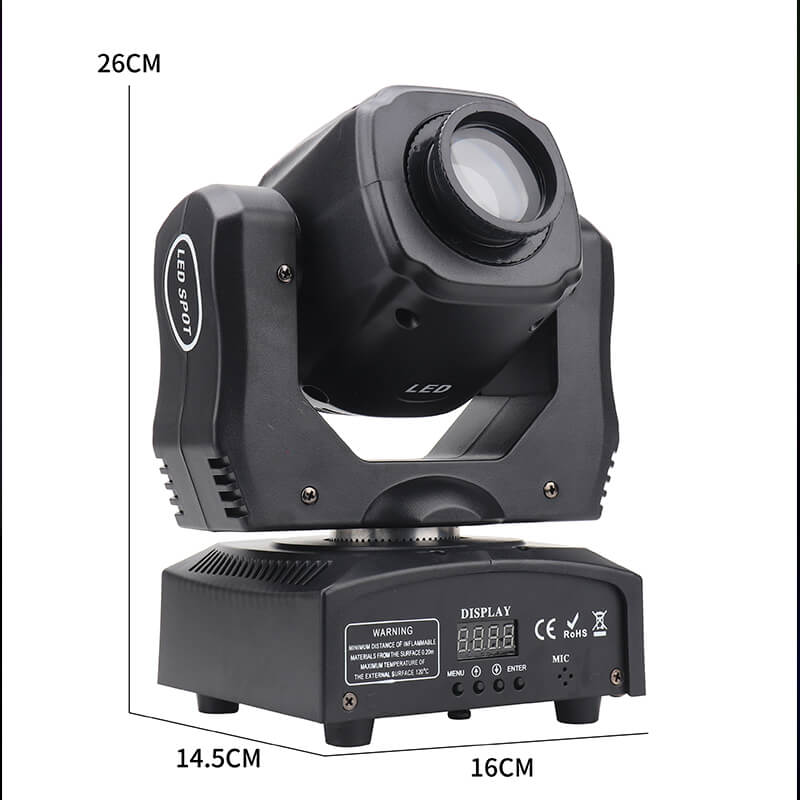 60W Moving Head DJ Lights RGBW Wash Lighting with 8 Gobos Stage Light by DMX for Party Wedding Church Live Show Halloween Christmas