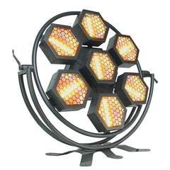 7LED 100W Hexagonal Retro Stage PAR Light for Disco and DJ Parties Background Effect – A Sound Active Rave Light with Tungsten-Look Filament and RGB 3in1 Glow of Strobe Lamp