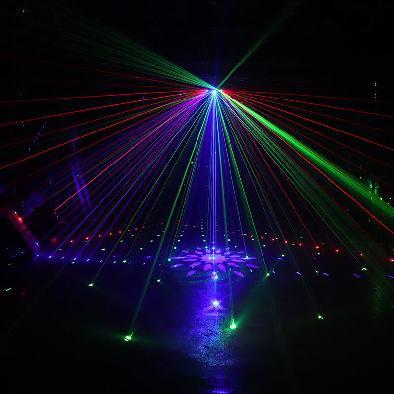 DJ Lights,Beam Effect Stage Light RGB Sound Activated Pattern Party Lights by DMX Control Strobe Light for Birthday Friend Party Disco Dancing Bar Club