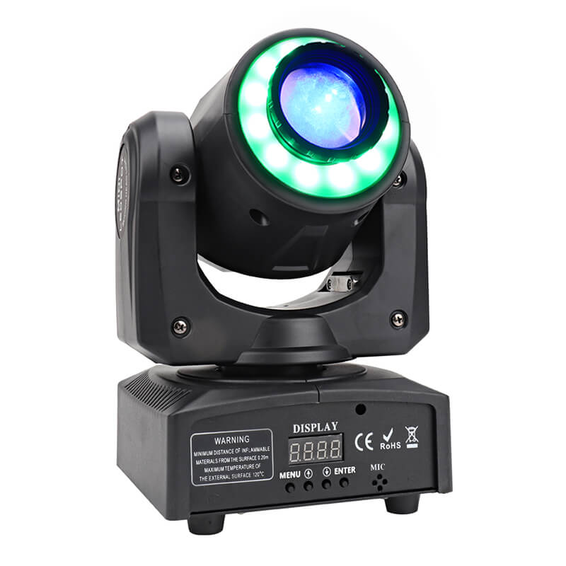 30W Moving Head Light LED Stage Lighting DJ Lights with RGBW Cycle Strip Beam Spotlight by Remote and DMX Control for Parties Wedding Church Live Show Club Bar
