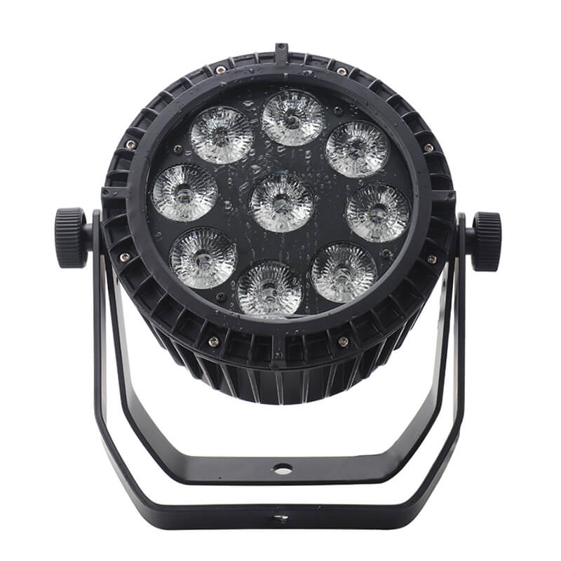 9LED Par Lights IP65 Waterproof Stage Light, Outdoor RGBW 4-in-1 Uplighting DMX Control Wash Light Strobe Effect DJ Light for Christmas Church Night Club Disco Club