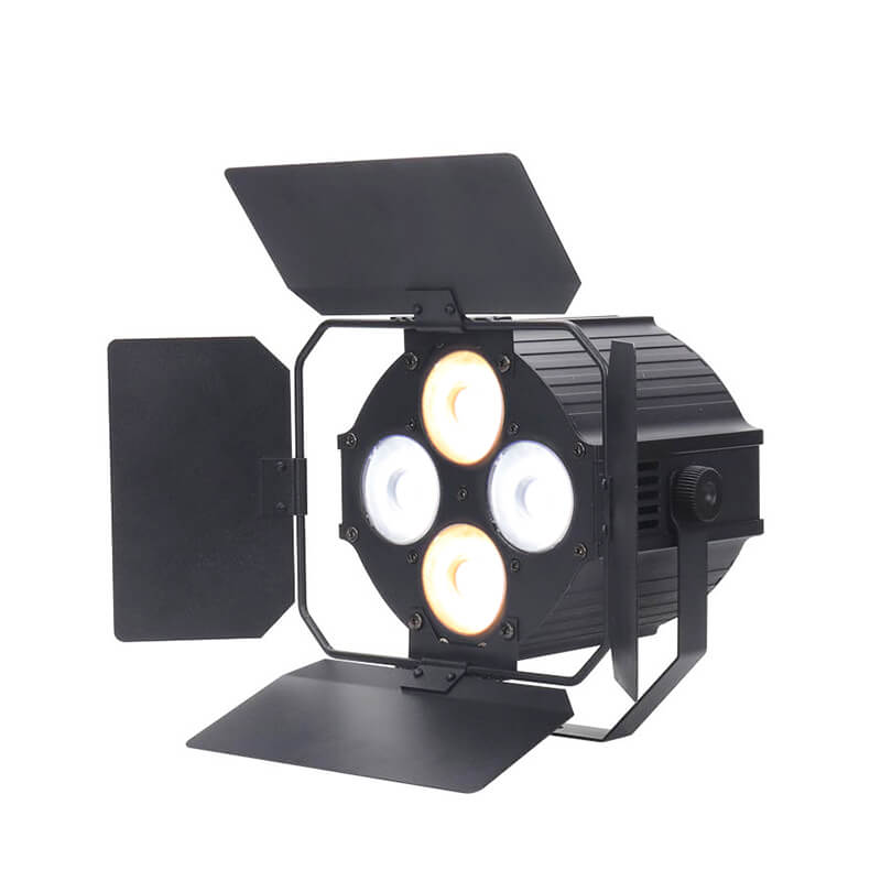 COB-Licht mit Scheunentüren, 4 LED-Par-Lichter, DMX512, professionelle DJ-Par-Lichter, Strahler für Theater, Studio, Fotostudio, Heimdekoration, Party, Kirche, Event, Hochzeit 