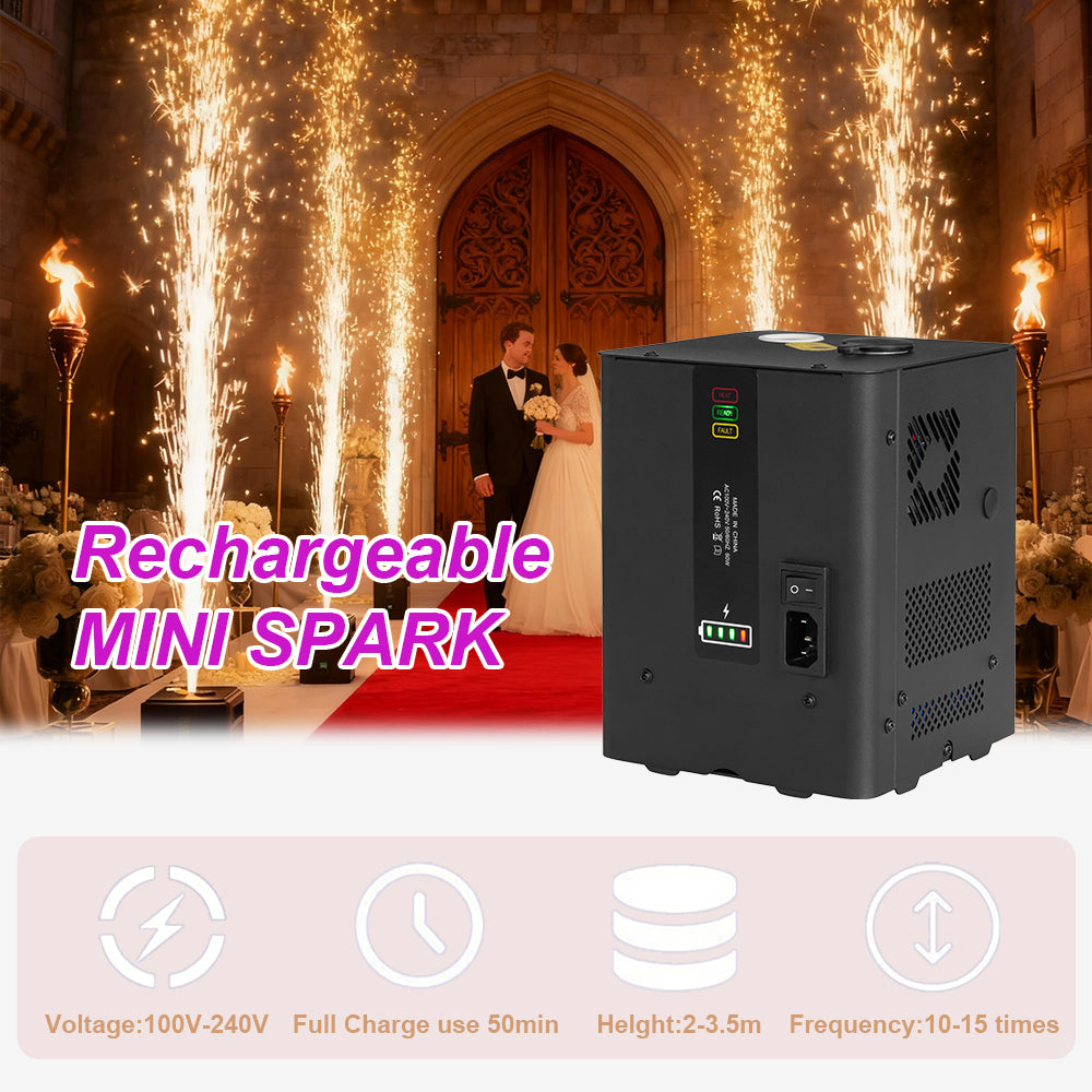 Mini Cold Spark Rechargeable Battery Remote Mini Electronic DJ Equipment DMX Disco Stage Light Effect For Wedding Event Party