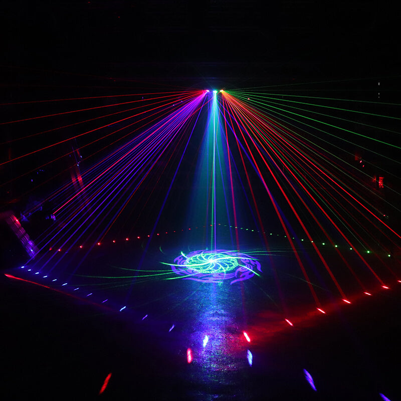 DJ Lights,Beam Effect Stage Light RGB Sound Activated Pattern Party Lights by DMX Control Strobe Light for Birthday Friend Party Disco Dancing Bar Club