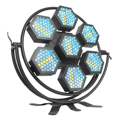 7LED 100W Hexagonal Retro Stage PAR Light for Disco and DJ Parties Background Effect – A Sound Active Rave Light with Tungsten-Look Filament and RGB 3in1 Glow of Strobe Lamp