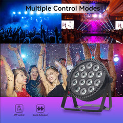 LED Stage Light Bluetooth APP Control LED Par Lights, 14 RGBW Uplighting with 16 Million Colors & Timing & Music Sync for Gift Stage DJ Party Bar Wedding Church Christmas Festivals