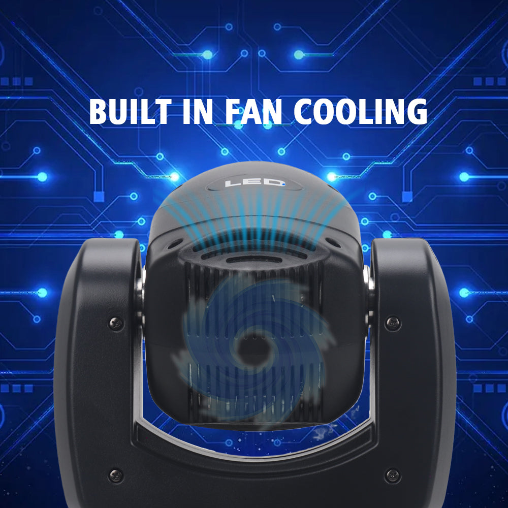 100W Moving Head DJ Lights Rotating Prism Stage Light LED Beam Lighting and 7 Gobos Spotlight with Sound Activated and DMX Control for Wedding Parties Church Live Show Disco Bar