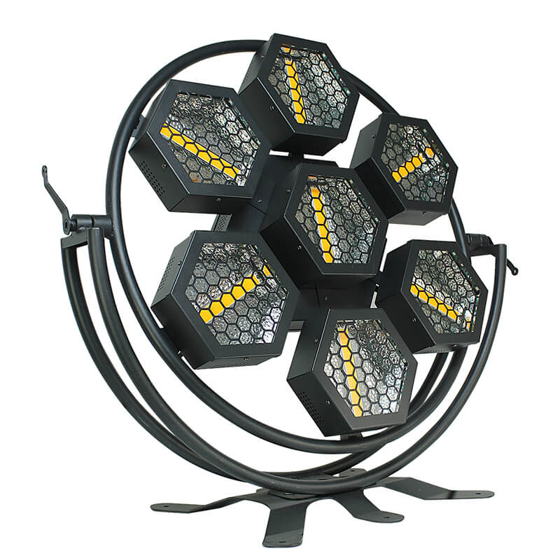 7LED 100W Hexagonal Retro Stage PAR Light for Disco and DJ Parties Background Effect – A Sound Active Rave Light with Tungsten-Look Filament and RGB 3in1 Glow of Strobe Lamp