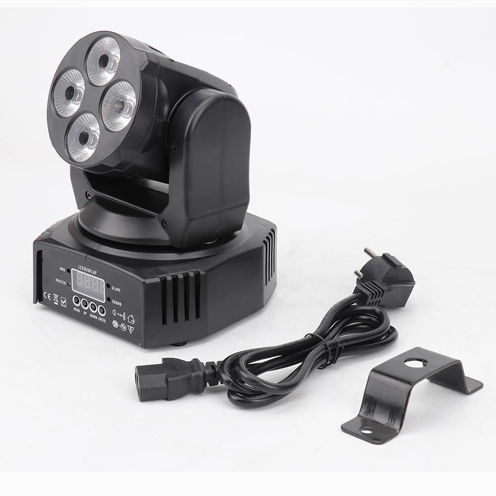 100W RGBW 4 in 1 Moving Head Lighting DJ Lights Sound Active LED Wash Stage Lights Professional DMX 4/16CH Disco Lights for Party KTV Pub Bar Show Wedding