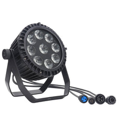 9LED Par Lights IP65 Waterproof Stage Light, Outdoor RGBW 4-in-1 Uplighting DMX Control Wash Light Strobe Effect DJ Light for Christmas Church Night Club Disco Club