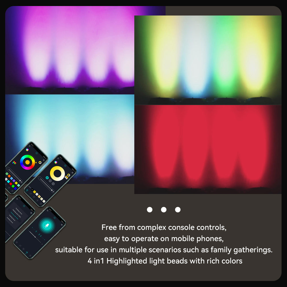 LED Stage Light Bluetooth APP Control LED Par Lights, 14 RGBW Uplighting with 16 Million Colors & Timing & Music Sync for Gift Stage DJ Party Bar Wedding Church Christmas Festivals