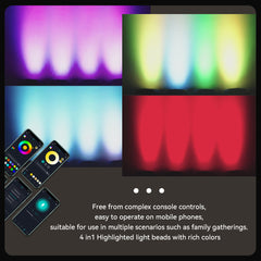 LED Stage Light Bluetooth APP Control LED Par Lights, 14 RGBW Uplighting with 16 Million Colors & Timing & Music Sync for Gift Stage DJ Party Bar Wedding Church Christmas Festivals