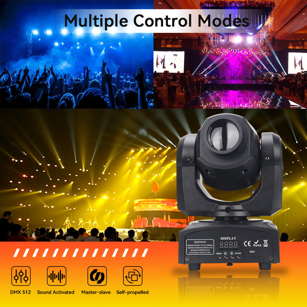 Luz LED de cabeza móvil de 30 W, cabezales móviles de doble cara, luces de  DJ con caleidoscopio e iluminación de escenario por DMX y foco de control