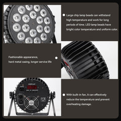180W LED Stage Par Lights, RGBW 18 LED Uplights by DMX Control and Sound Activated Uplighting for DJ Disco Club Festival Wedding Party Church Stage Lighting