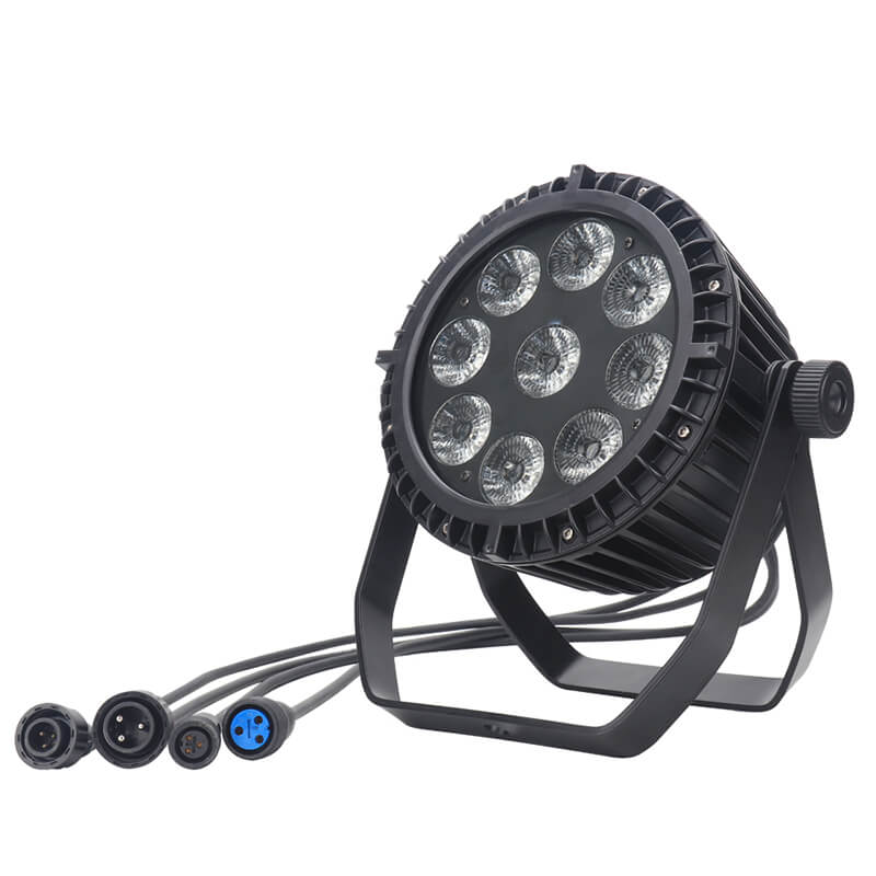 9LED Par Lights IP65 Waterproof Stage Light, Outdoor RGBW 4-in-1 Uplighting DMX Control Wash Light Strobe Effect DJ Light for Christmas Church Night Club Disco Club