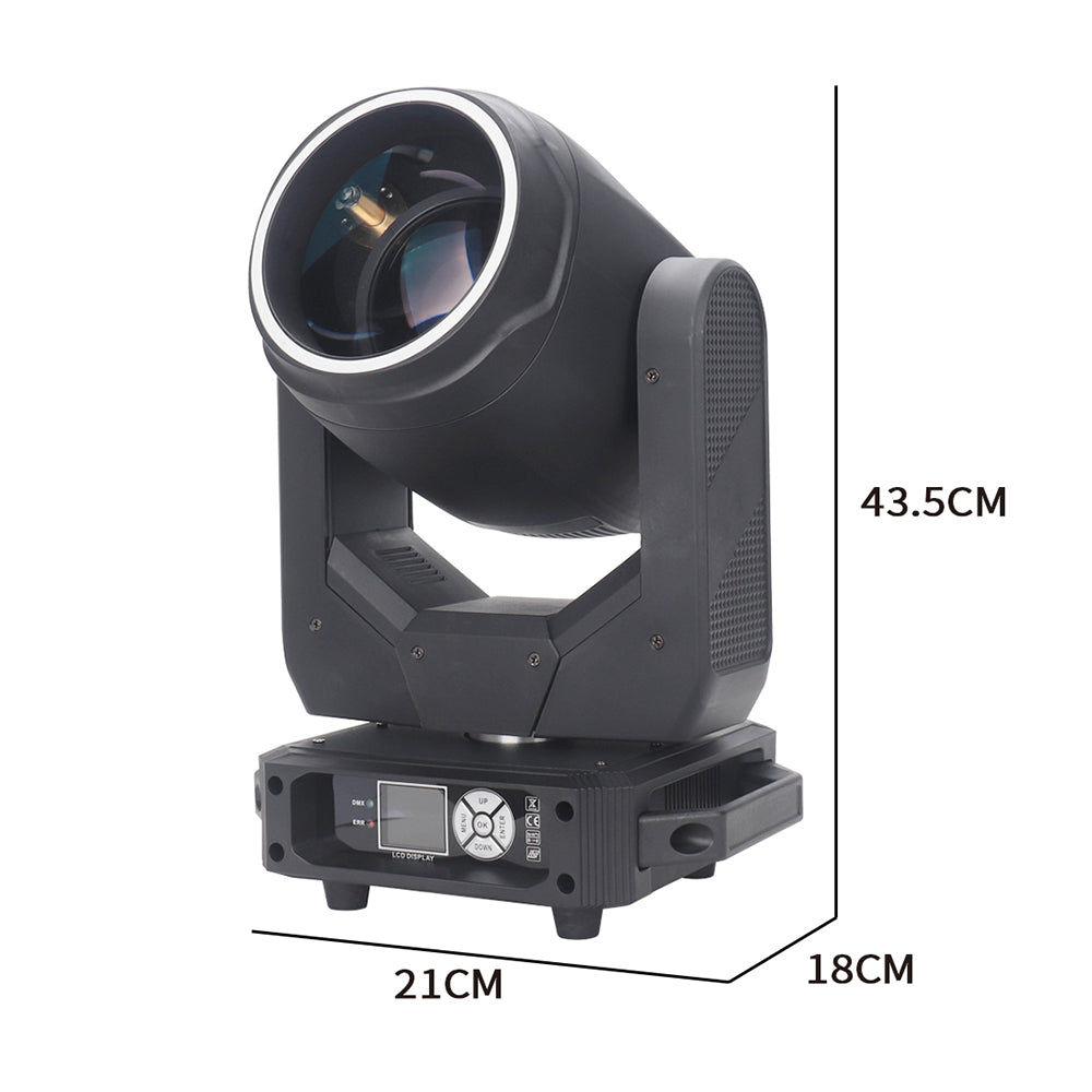Moving Head Lights LED 200W Beam Stage Light 17 Gobos 14 Colors Spotlights 24-Facet Prism DMX512 Dj Stage Light with Unique Aperture Effect for Christmas Wedding Party Dance Disco Bar