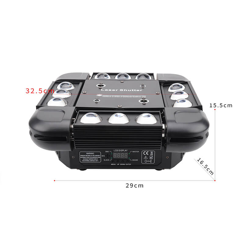 Moving Head Stage Lights,12x10W RGBW 4-in-1 LED Party DJ Lighting,16/64-CH DJ Light Sound Activated/DMX 512 Disco Light for Bar,Disco,Dance Halls,Clubs,Mobile DJ,Gigs