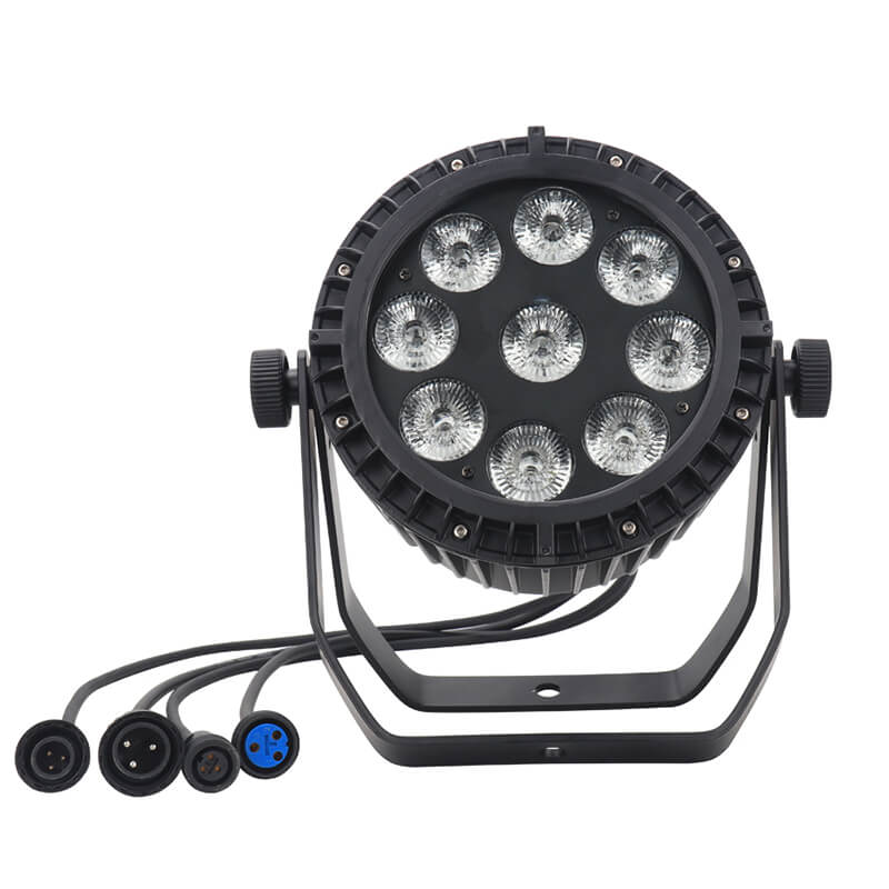 9LED Par Lights IP65 Waterproof Stage Light, Outdoor RGBW 4-in-1 Uplighting DMX Control Wash Light Strobe Effect DJ Light for Christmas Church Night Club Disco Club