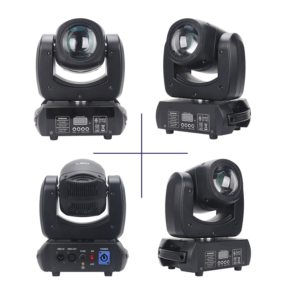 100W Moving Head DJ Lights Rotating Prism Stage Light LED Beam Lighting and 7 Gobos Spotlight with Sound Activated and DMX Control for Wedding Parties Church Live Show Disco Bar