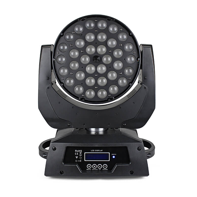 Stage Lights, 36x3W LED Wash Lights RGBW, DMX/Sound Activated DJ Lights, Moving Head Lights for DJ Show, Bar, KTV, Disco, Party Lighting