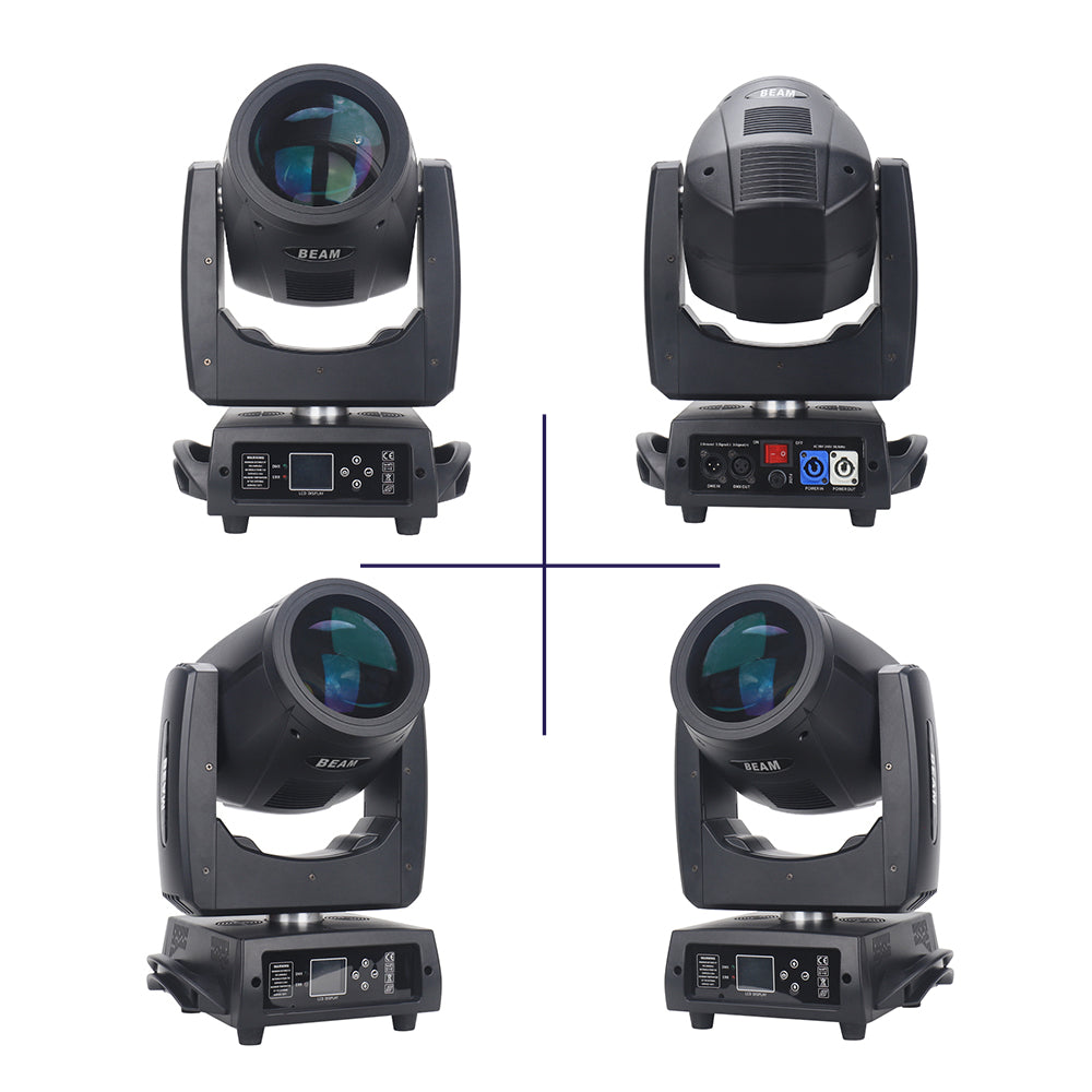 7R 230W Beam Moving Head Light - 17 Gobos RGBW Beam Lights - 14 Colors Led Moving Head Light Dj Lights - 16CH DMX512 Sound Control for Church Wedding Disco Party