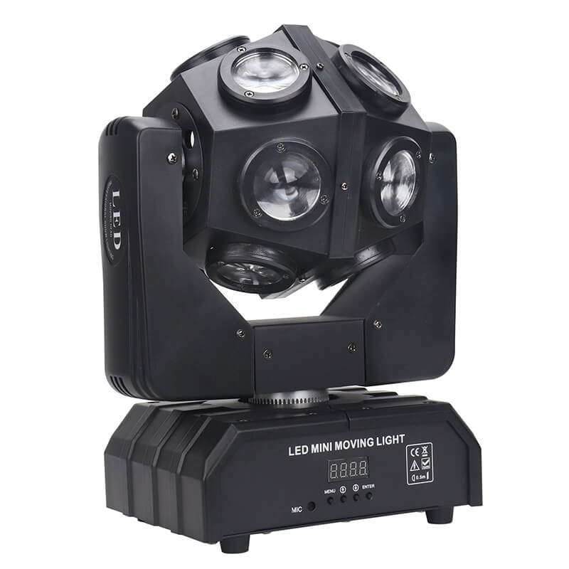 Moving Head Beam Light 120W LED RGBW 360°Rotation Moving Head Light DJ Lights DMX 512 with Sound Activated for Stage Lighting Party Disco Club Wedding